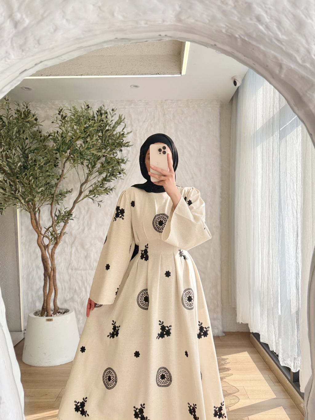 Patterned Keten Dress