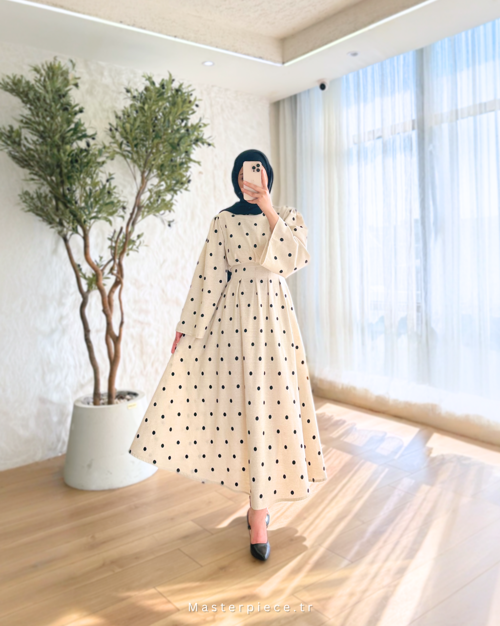 Polka Dots Keten Dress