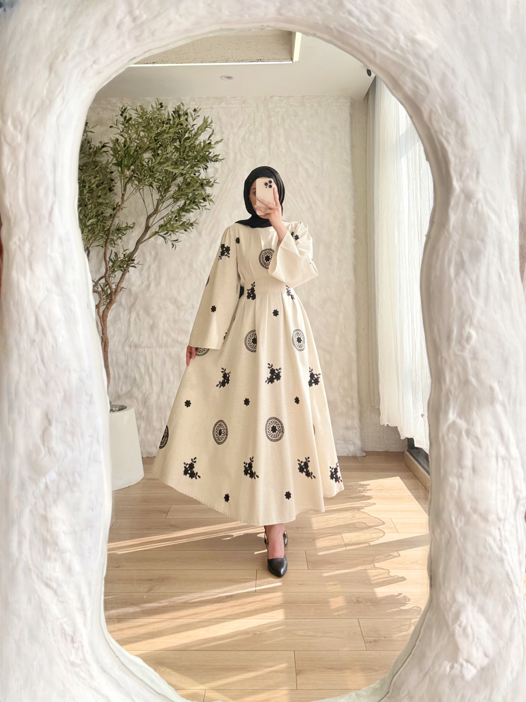 Patterned Keten Dress