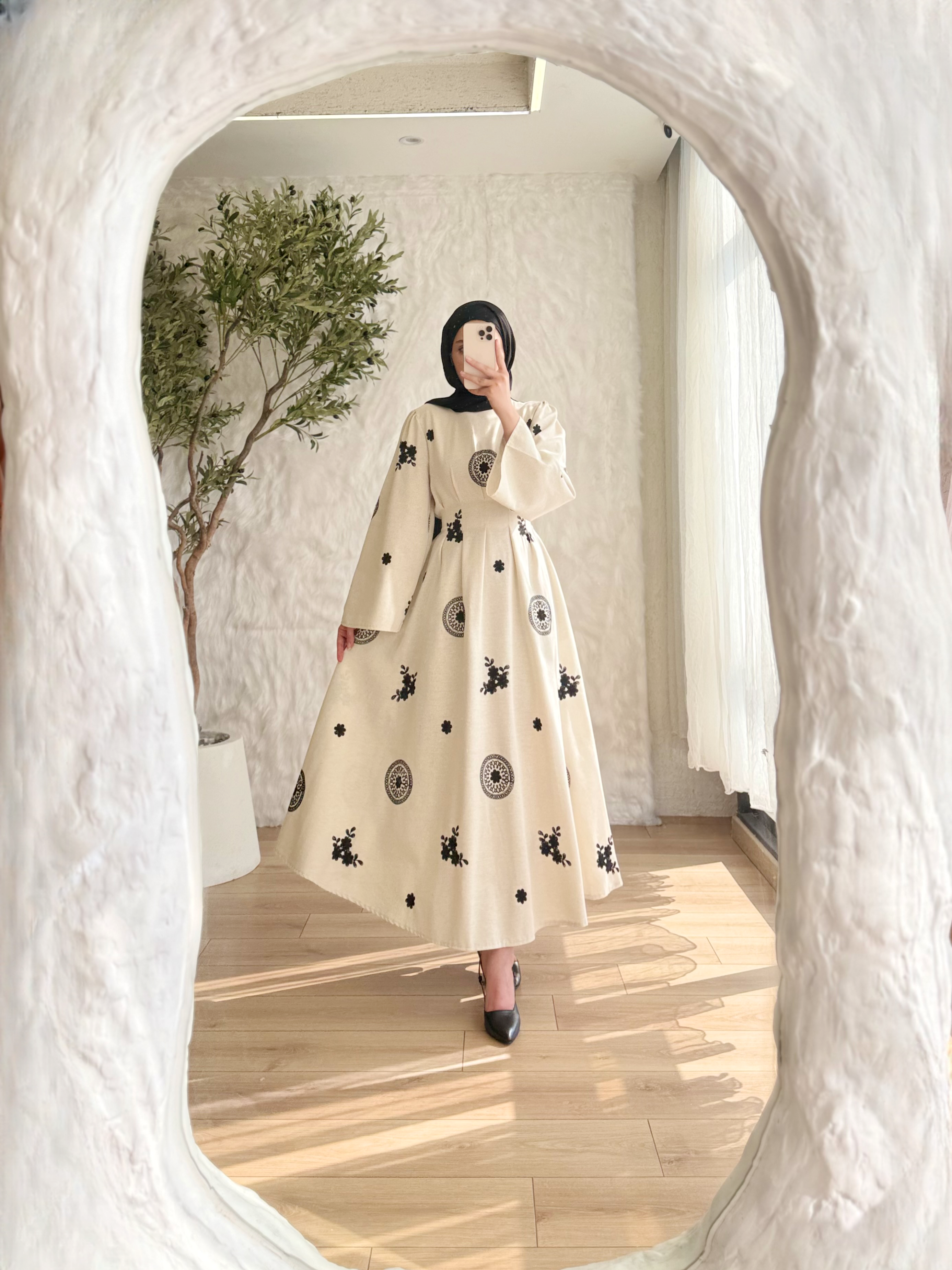 Patterned Keten Dress