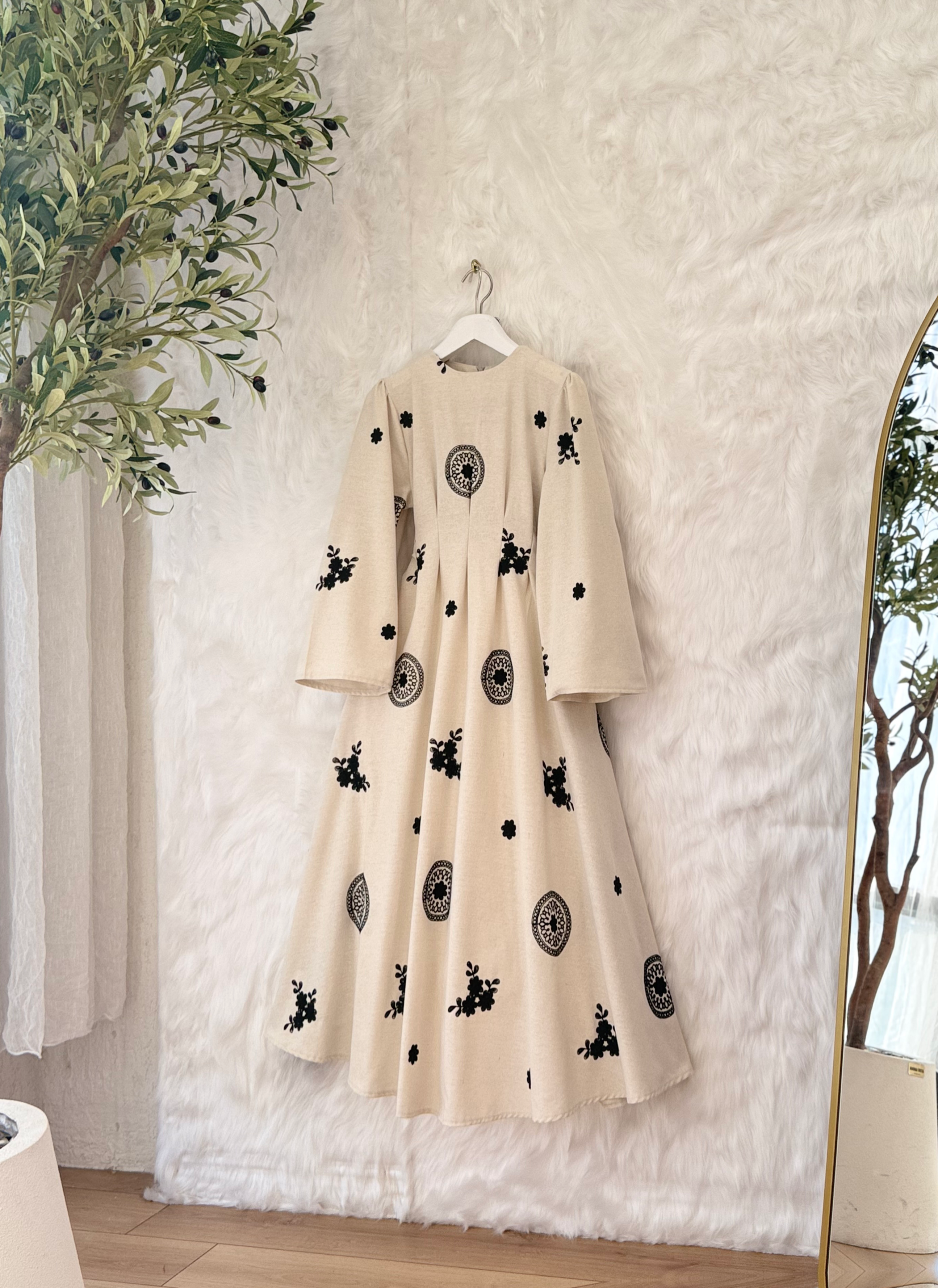 Patterned Keten Dress