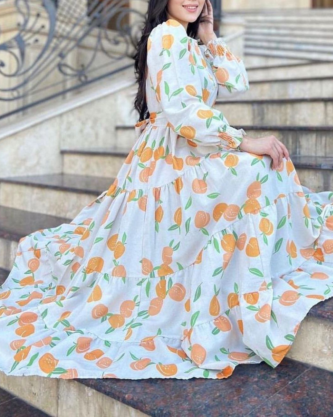 Orange pattern Dress