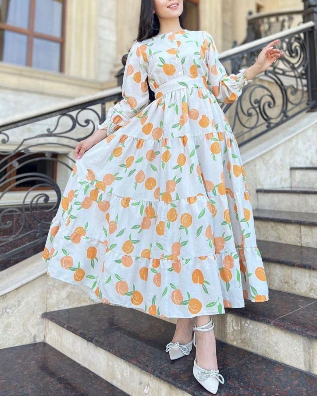 Orange pattern Dress