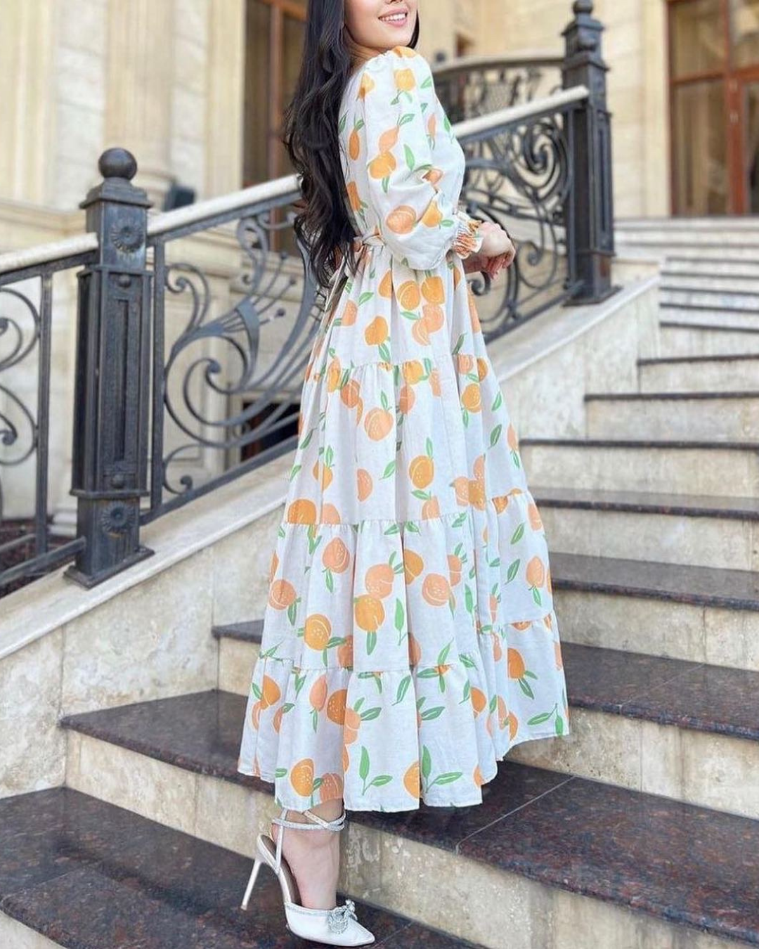 Orange pattern Dress