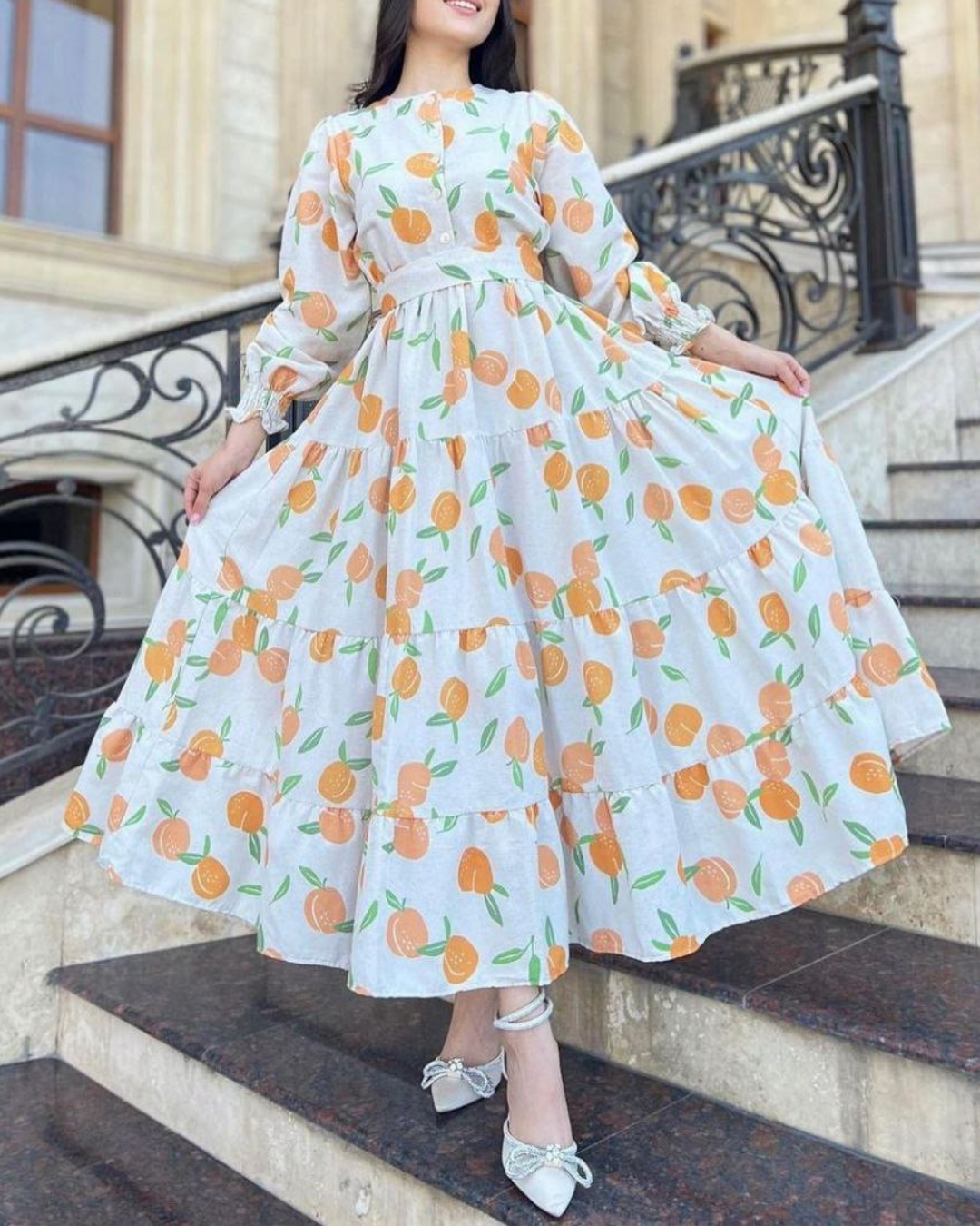 Orange pattern Dress